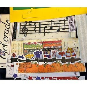 Colorful Crafting Paper Set with Musical and Holiday Themes